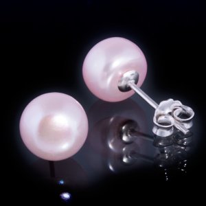 Náušnice strieborné, perly
