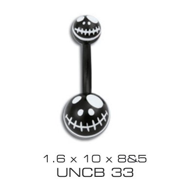 Piercing do pupka UNCB33-BLACK-WHITE