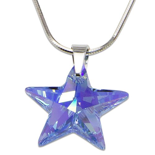Strieborný náhrdelník s krištáľom Swarovski Star Sapphire 4963