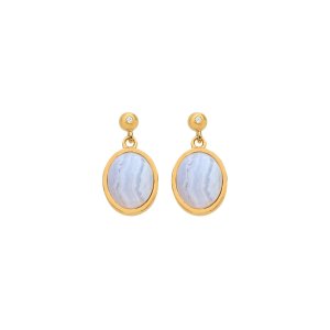 Strieborné náušnice Hot Diamonds X Gemstones Oval DE776