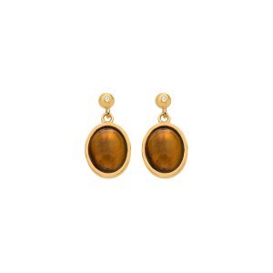 Strieborné náušnice Hot Diamonds X Gemstones Oval DE777