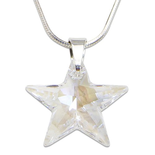 Strieborný náhrdelník s krištáľom Swarovski Star Crystal 4990