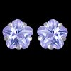 Náušnice strieborné, CZ, kvietky