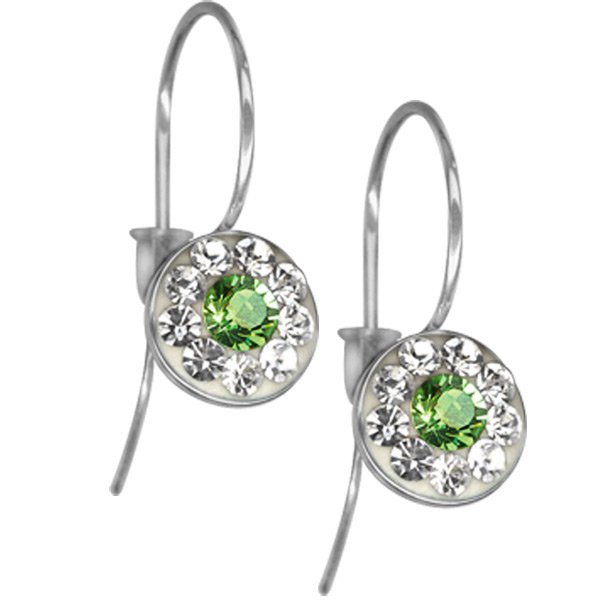 Náušnice s krištáľmi Swarovski ESSW08-PERIDOT