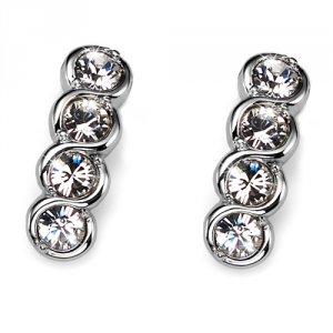Náušnice s krištáľmi Swarovski Oliver Weber Four Crystal