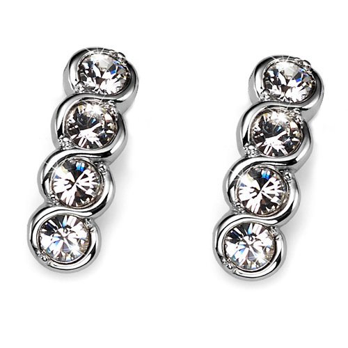 Náušnice s krištáľmi Swarovski Oliver Weber Four Crystal
