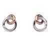 Strieborné náušnice Hot Diamonds Eternity Interlocking Rose Gold Stud DE309