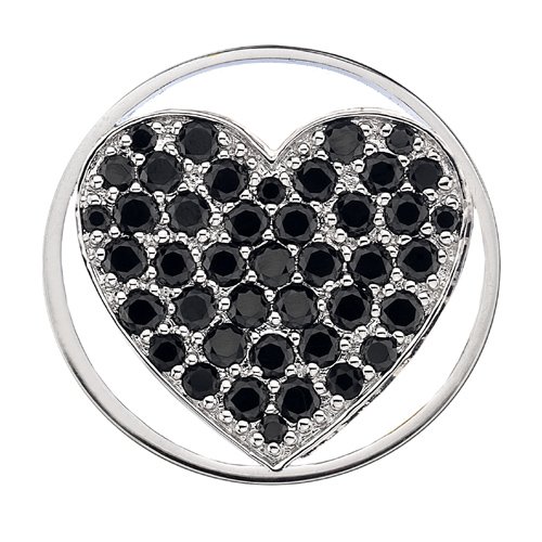 Strieborný prívesok Hot Diamonds Emozioni Midnight Sparkle Heart Mirage Coin