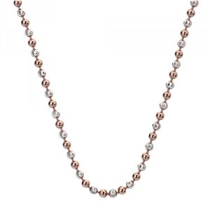Strieborná retiazka Hot Diamonds Emozioni Silv and Rose Gold Bead Chain 18