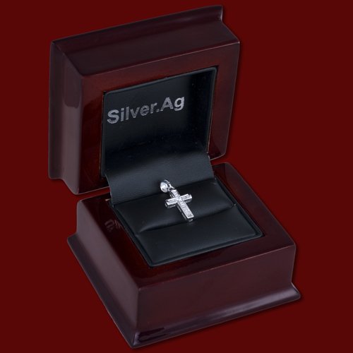 Prívesok zlatý, diamanty, krížik