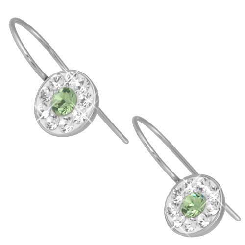 Náušnice s krištáľmi Swarovski ESSW08-PERIDOT