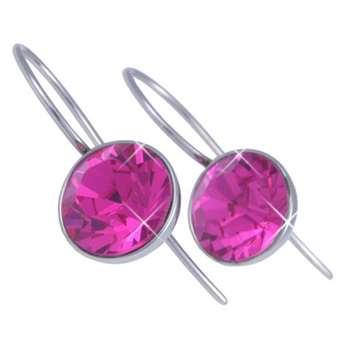 Náušnice z chirurgickej ocele ESSW-01-FUCHSIA
