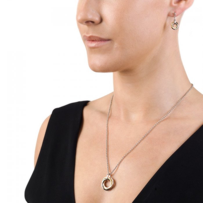 Strieborné náušnice Hot Diamonds Trio Rose Gold DE389