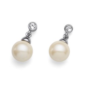 Náušnice s krištáľmi Swarovski Oliver Weber Lucent Creme 22559-CRE