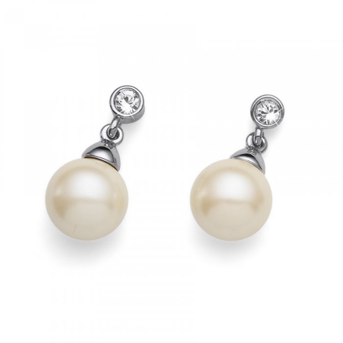 Náušnice s krištáľmi Swarovski Oliver Weber Lucent Creme 22559-CRE