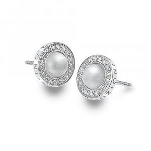 Strieborné náušnice Hot Diamonds Emozioni Giove Pearl
