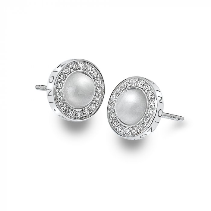Strieborné náušnice Hot Diamonds Emozioni Giove Pearl