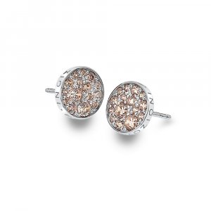 Strieborné náušnice Hot Diamonds Emozioni Scintilla Champagne