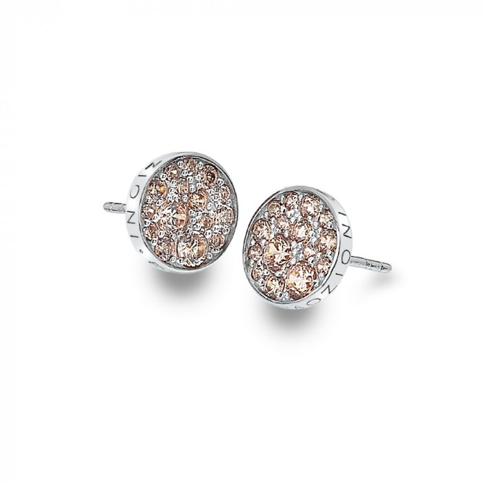 Strieborné náušnice Hot Diamonds Emozioni Scintilla Champagne