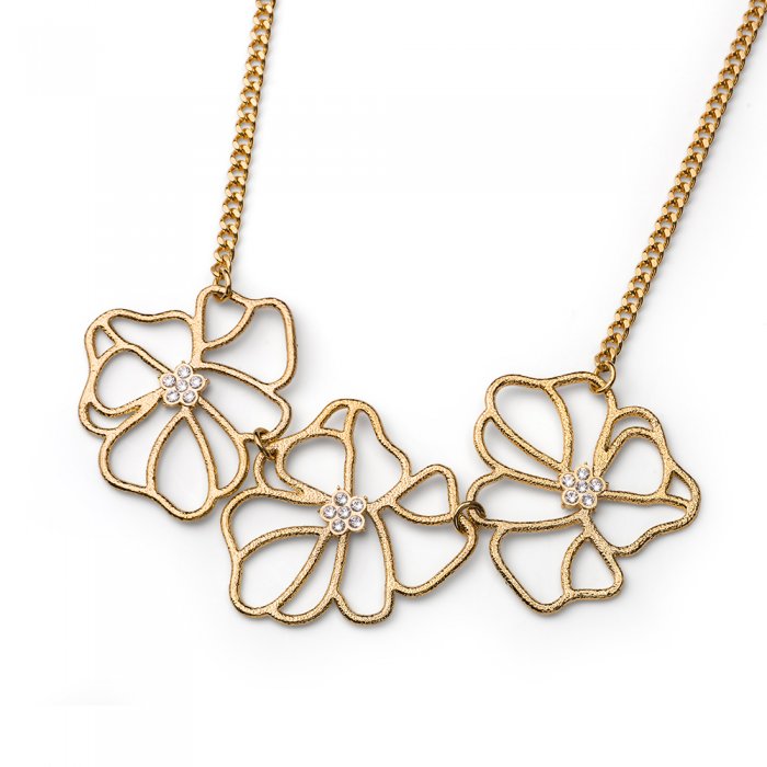 Náhrdelník s krištálmi Swarovski Oliver Weber Prominent gold crystal