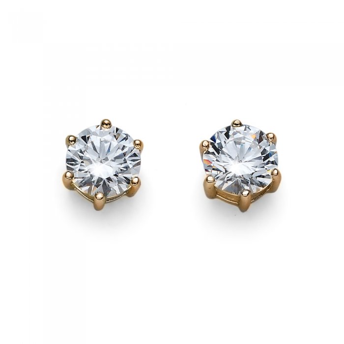 Náušnice s krištáľmi Swarovski Oliver Weber Brilliance Medium gold crystal