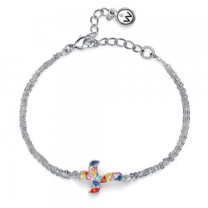 Náramok s krištálmi Swarovski Oliver Weber Gaudi Croix multi