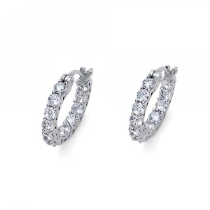 Strieborné náušnice s krištáľmi Swarovski Oliver Weber Glacier CZ WHI