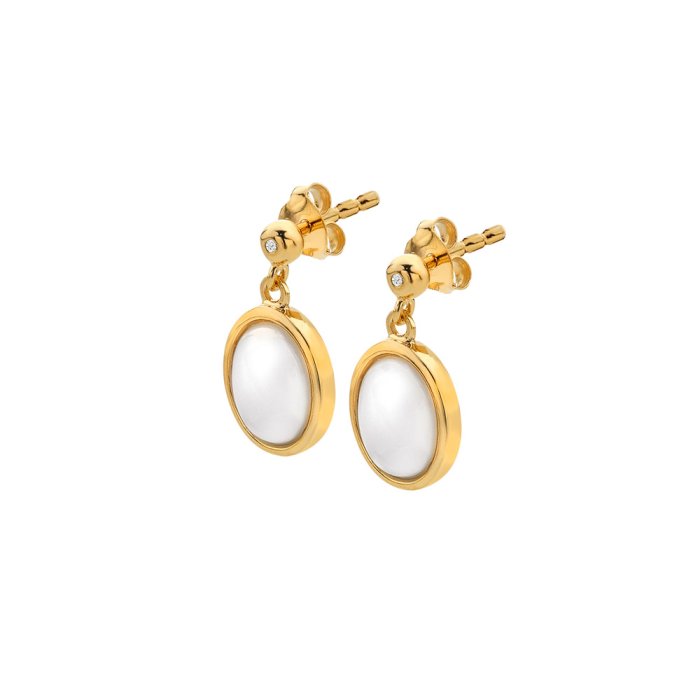 Strieborné náušnice Hot Diamonds X Gemstones Oval DE775