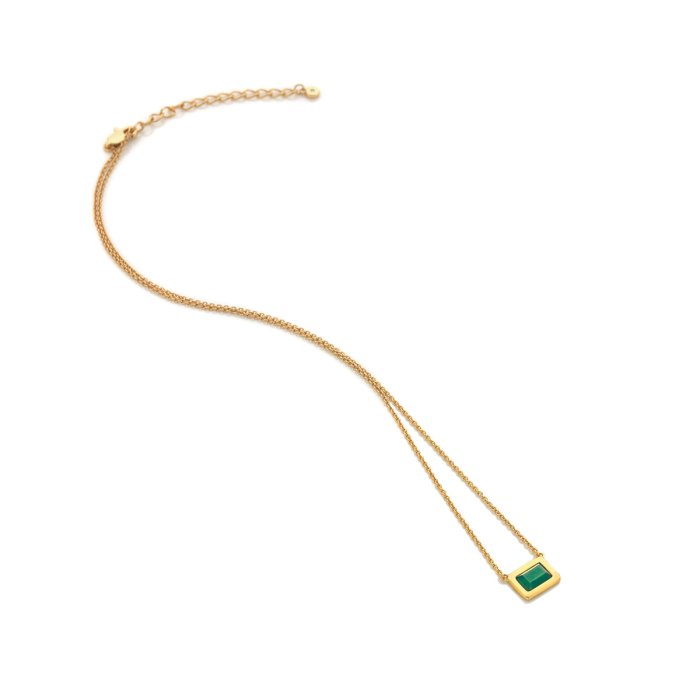 Strieborný náhrdelník Hot Diamonds X Gemstones Rectangle DN181