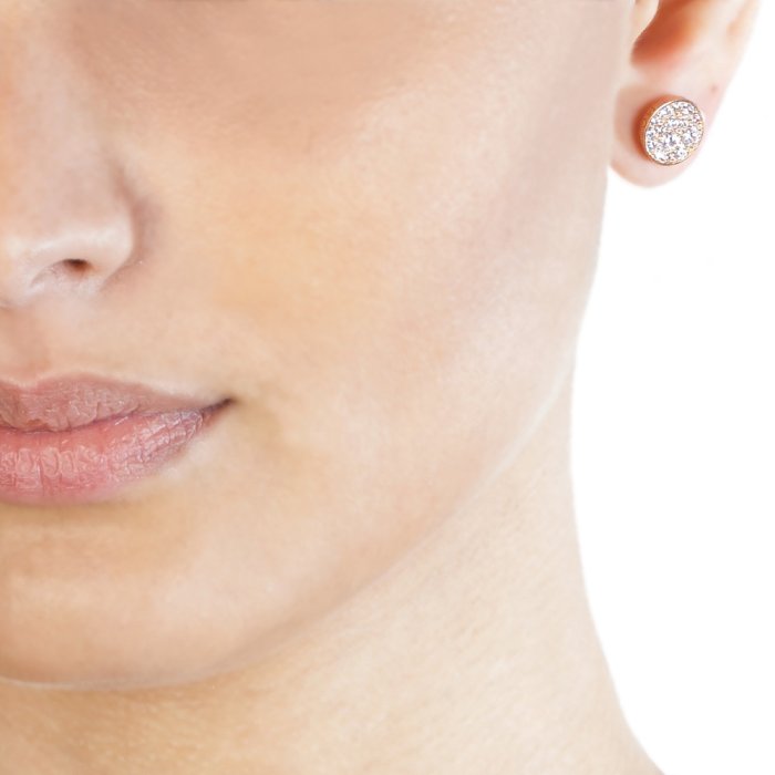 Strieborné náušnice HOT DIAMONDS Emozioni Scintilla Rose Gold DE457