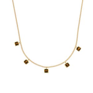 Strieborný náhrdelník Hot Diamonds X Gemstones Square DN184