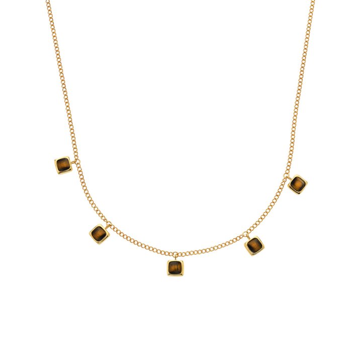 Strieborný náhrdelník Hot Diamonds X Gemstones Square DN184