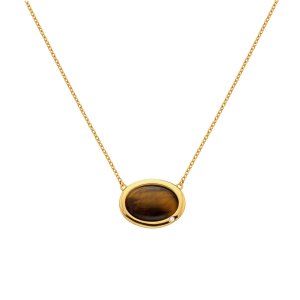 Strieborný náhrdelník Hot Diamonds X Gemstones Oval DN188